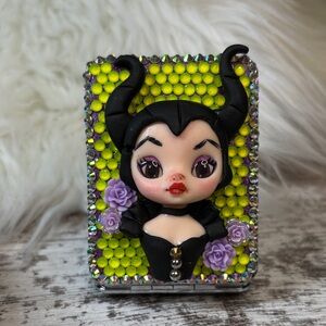 Black and Yellow Maleficent Decor Compact Mirror